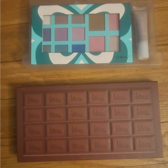 Two Palettes & Primer, Glamlite Wonka Chocolate Bar Palette & Ulta Face Kit, NIB - Picture 1 of 3